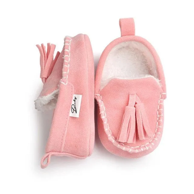 2017 Winter Baby Pu Leather Infant Suede Boots Baby Moccasins Newborn Princess Baby Shoes