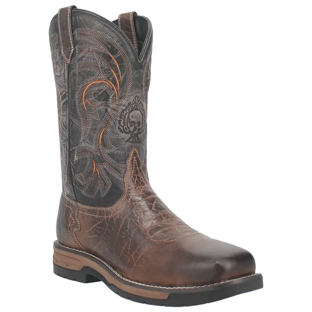 6820 Laredo Mens Hawke Skull Cowboy Work Boot - Brown/ Black