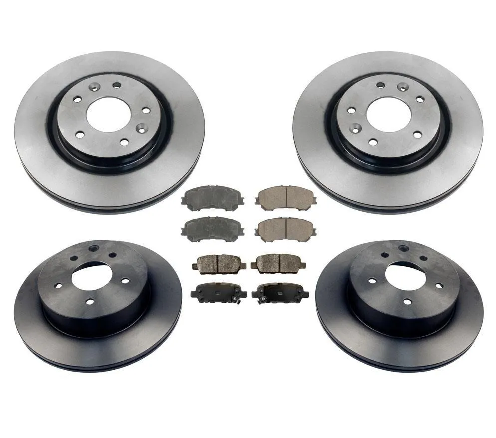 8pc Kit Frt & Rr Pads Rotors for Nissan Rogue 14-19 2.5L With 2 Row Seat (ONLY)