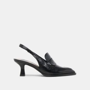 ADELE HEELS MIDNIGHT CRINKLE PATENT LEATHER