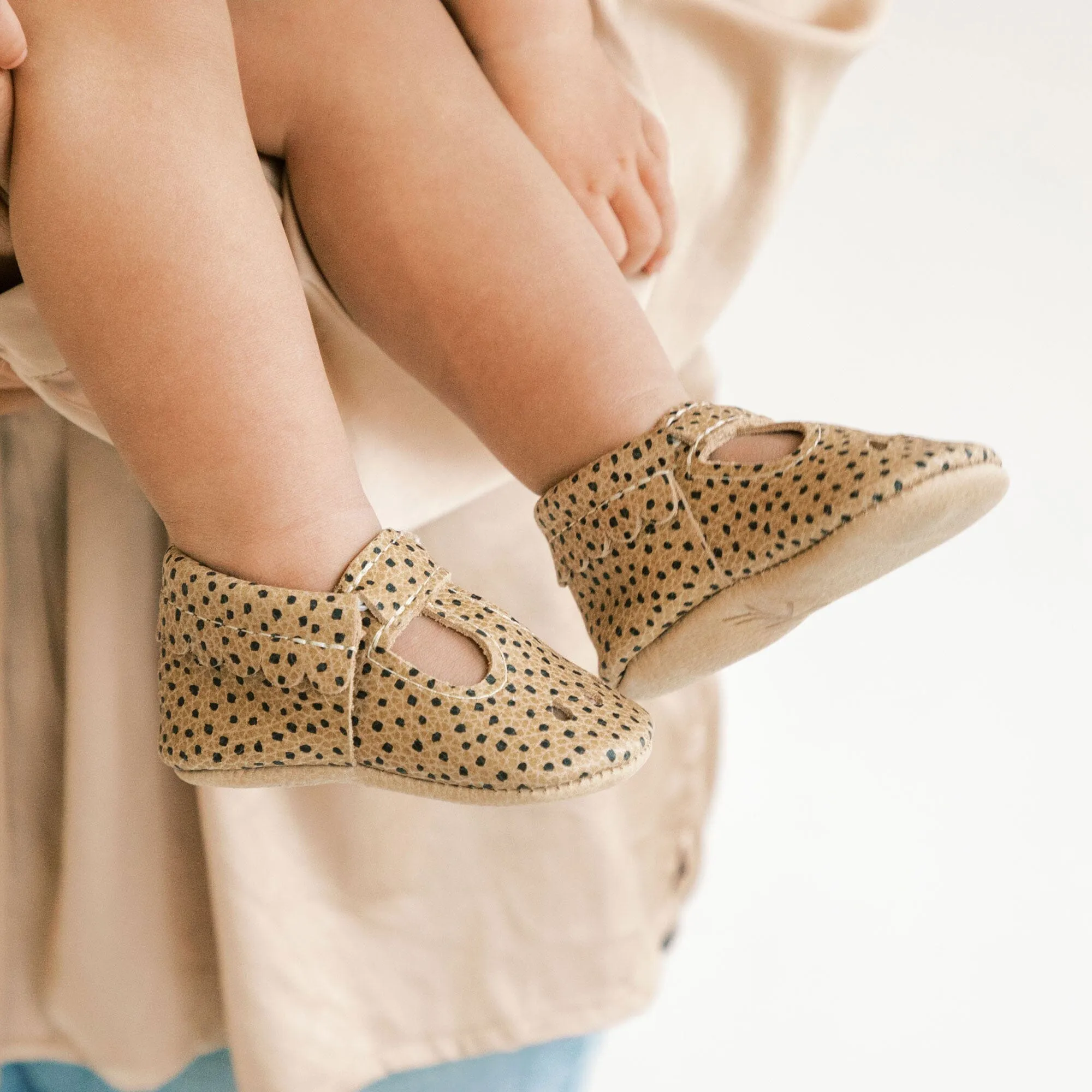 Almond Speckles Mary Jane Baby Shoe