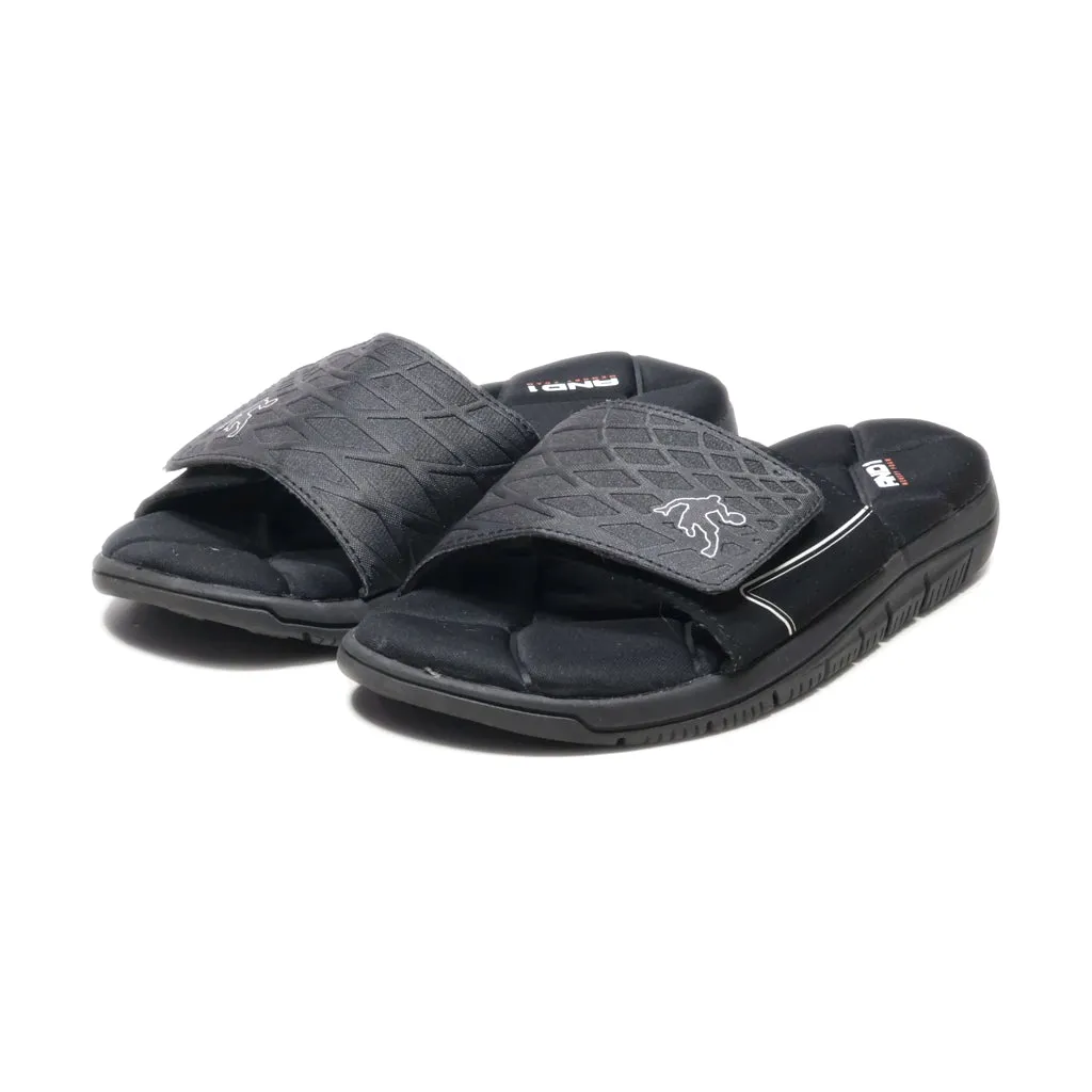 And1 Memory Foam Sliders Fabric Black Colour For Men