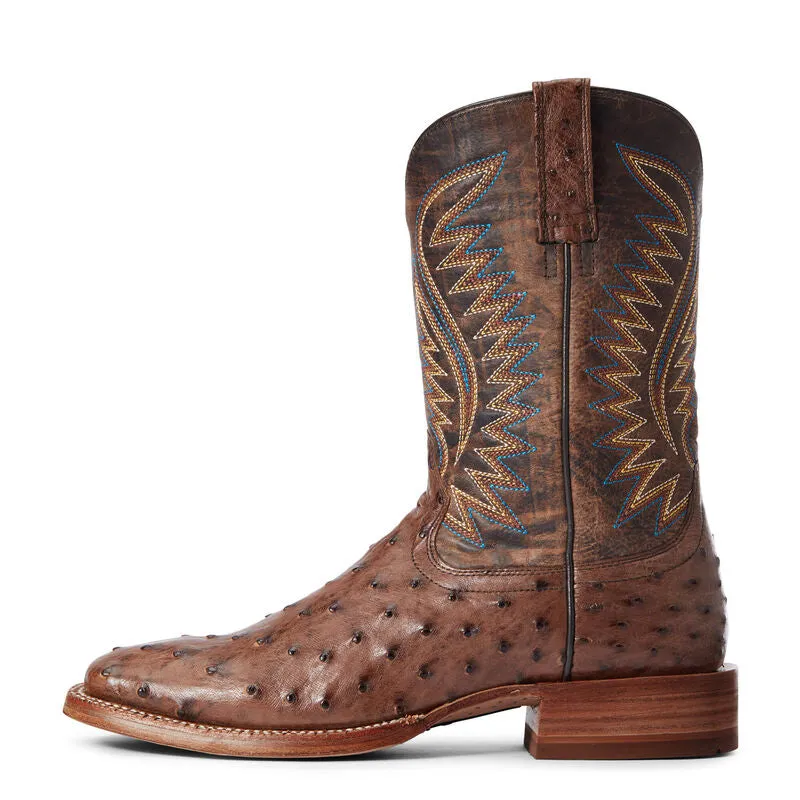 Ariat Gallup Mocha Full Quill Ostrich Western Boot