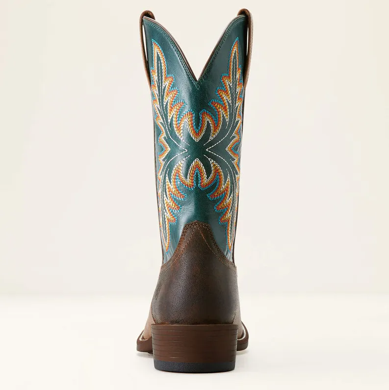 Ariat Men's Vintage Oak & Deep Teal Renegade Cutter Toe Cowboy Boots 10053696