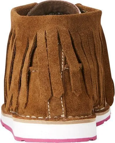 Ariat Women's Cruiser Dark Brown Suede/Pink Serape Fringe