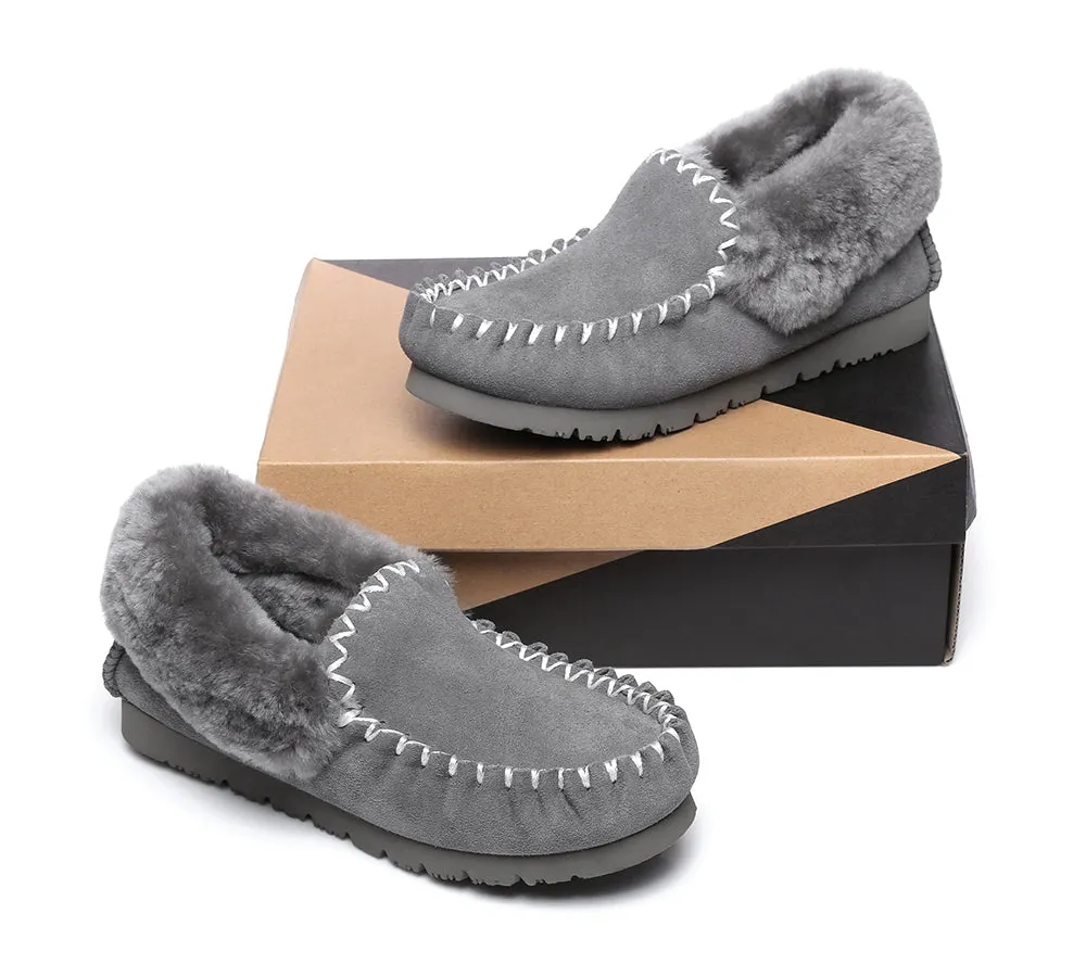 AUSTRALIAN SHEPHERD® UGG Kids Loafers Sheepskin Wool Ankle Slippers Popo Moccasins