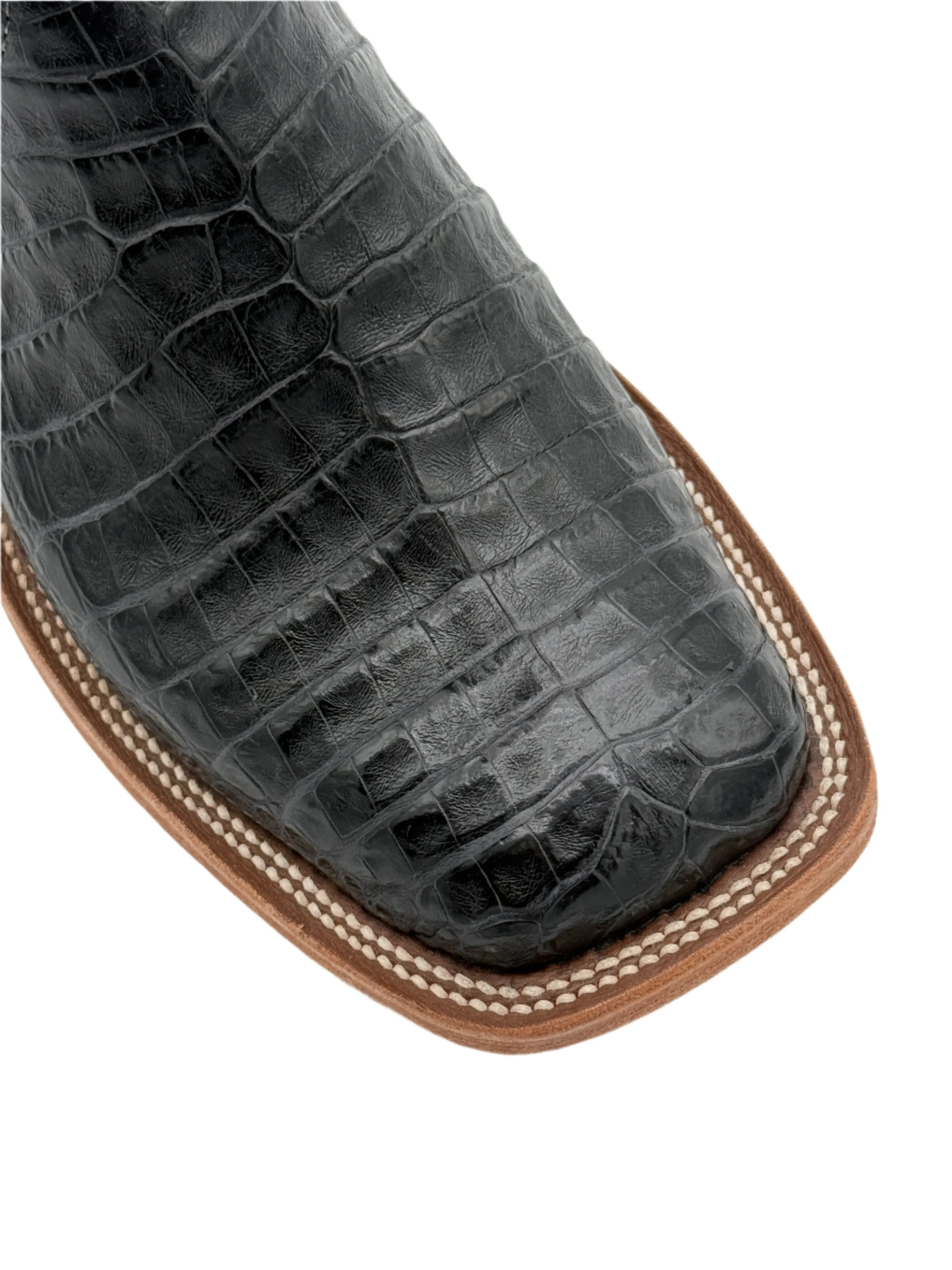 Black Caiman Crocodile Belly - S3005