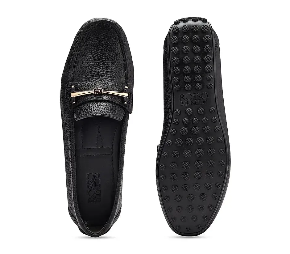 Black Moccasins With Buckle