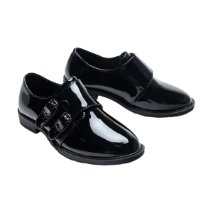 Black Patent Buckle Loafers