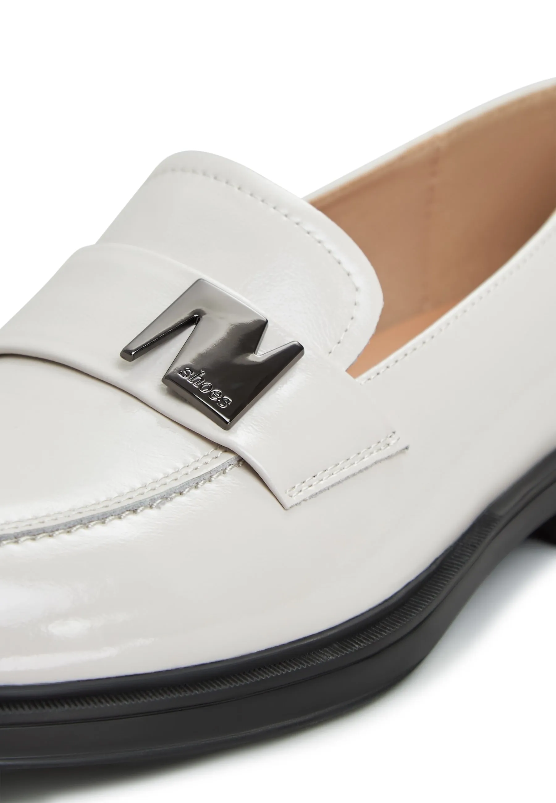 Block Heels Loafers - White