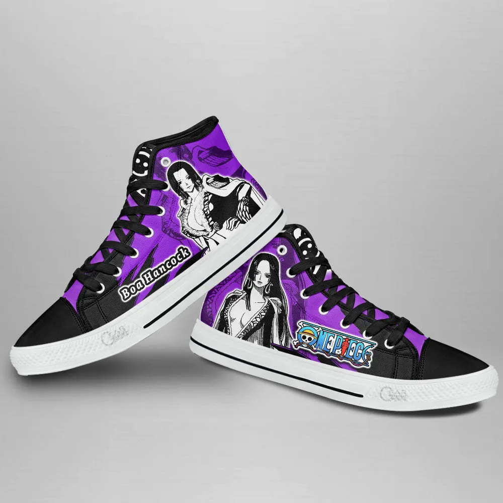 Boa Hancock High Top Shoes OP Custom Anime Sneakers Mix Manga