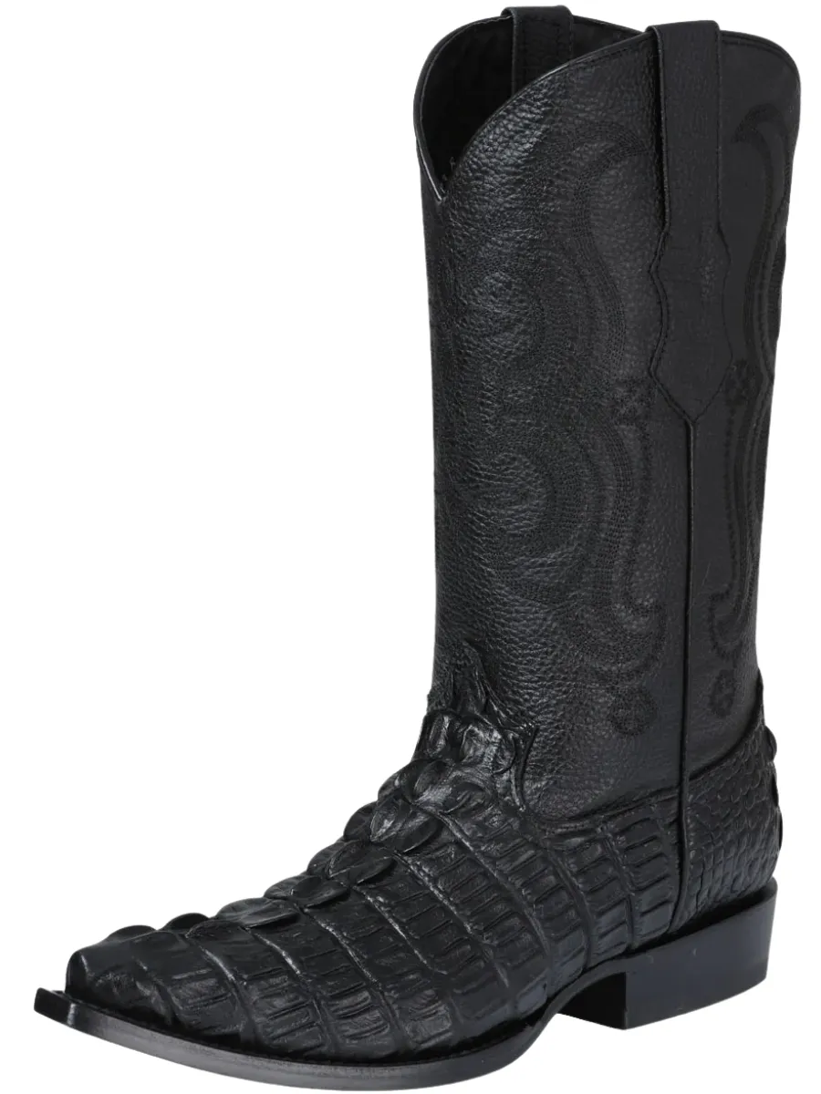 Botas Vaqueras Imitacion de Caiman Cola Grabado en Piel Vacuno para Hombre 'El Señor de los Cielos' - ID: 40854