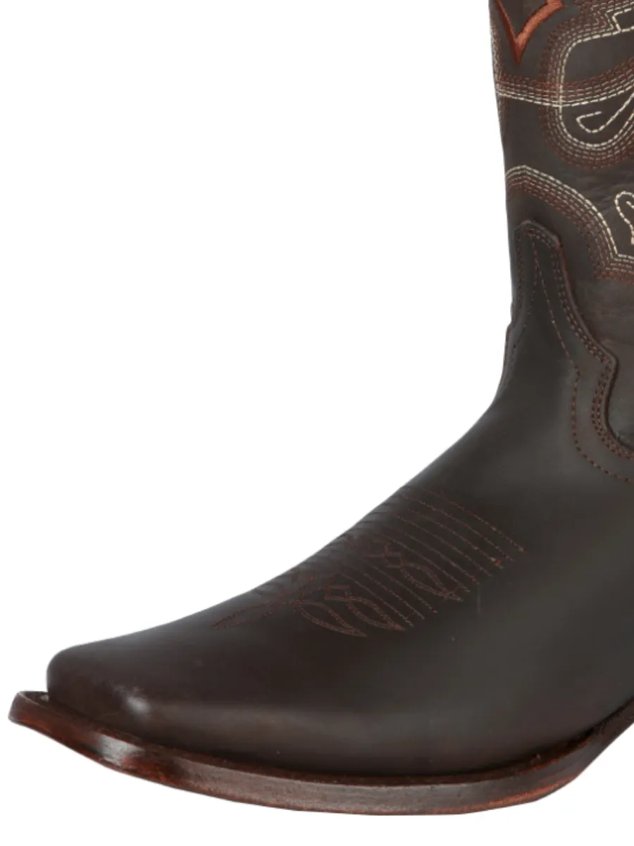 Botas Vaqueras Rodeo Clasicas de Piel Genuina para Hombre 'El General' - ID: 44656