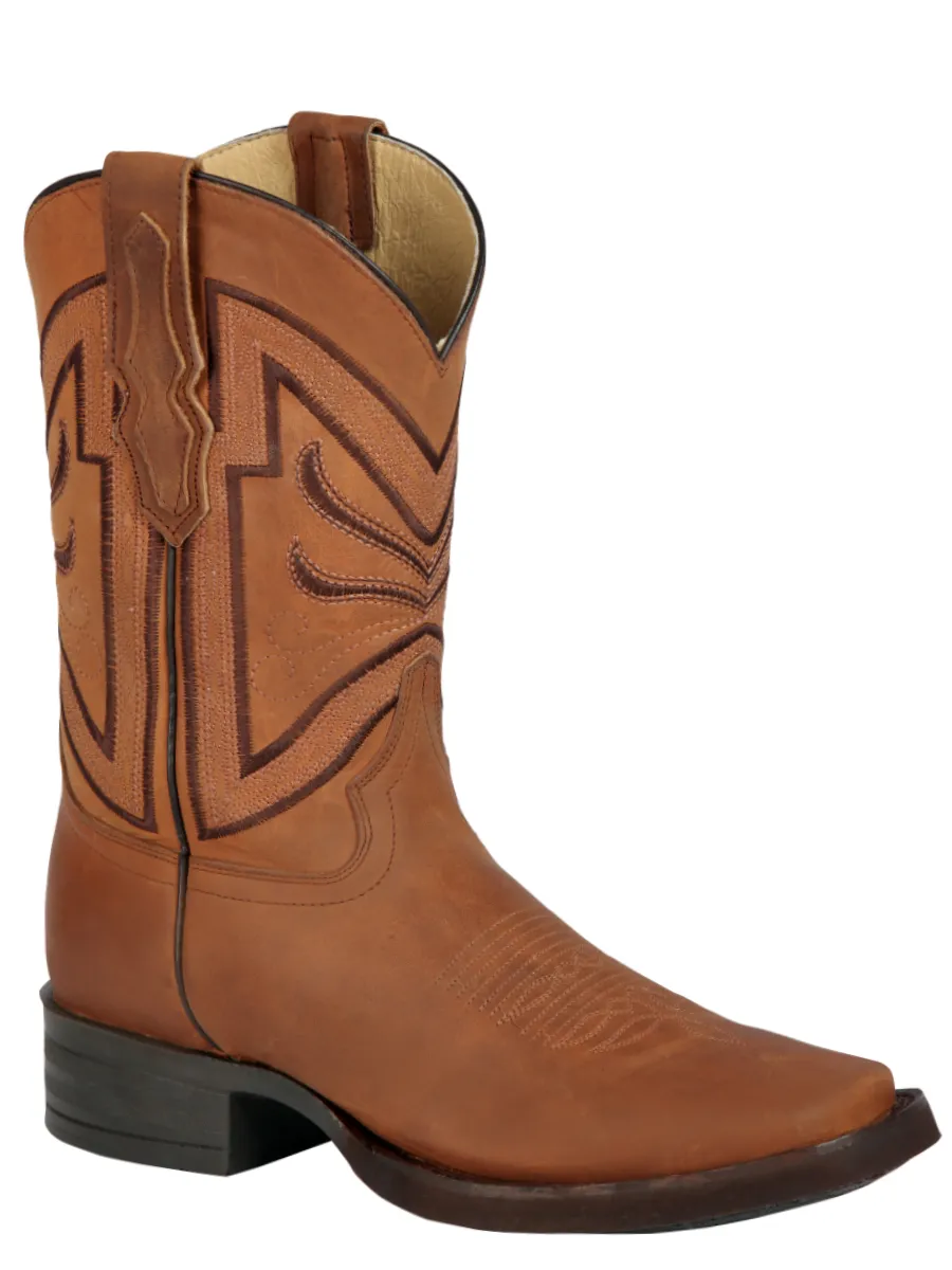 Botas Vaqueras Rodeo Clasicas de Piel Genuina para Hombre 'El General' - ID: 44657