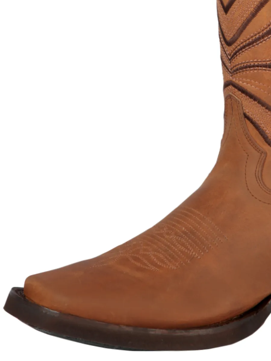 Botas Vaqueras Rodeo Clasicas de Piel Genuina para Hombre 'El General' - ID: 44657