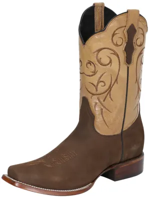 Botas Vaqueras Rodeo Clasicas de Piel Nobuck para Hombre 'El Señor de los Cielos' - ID: 124071