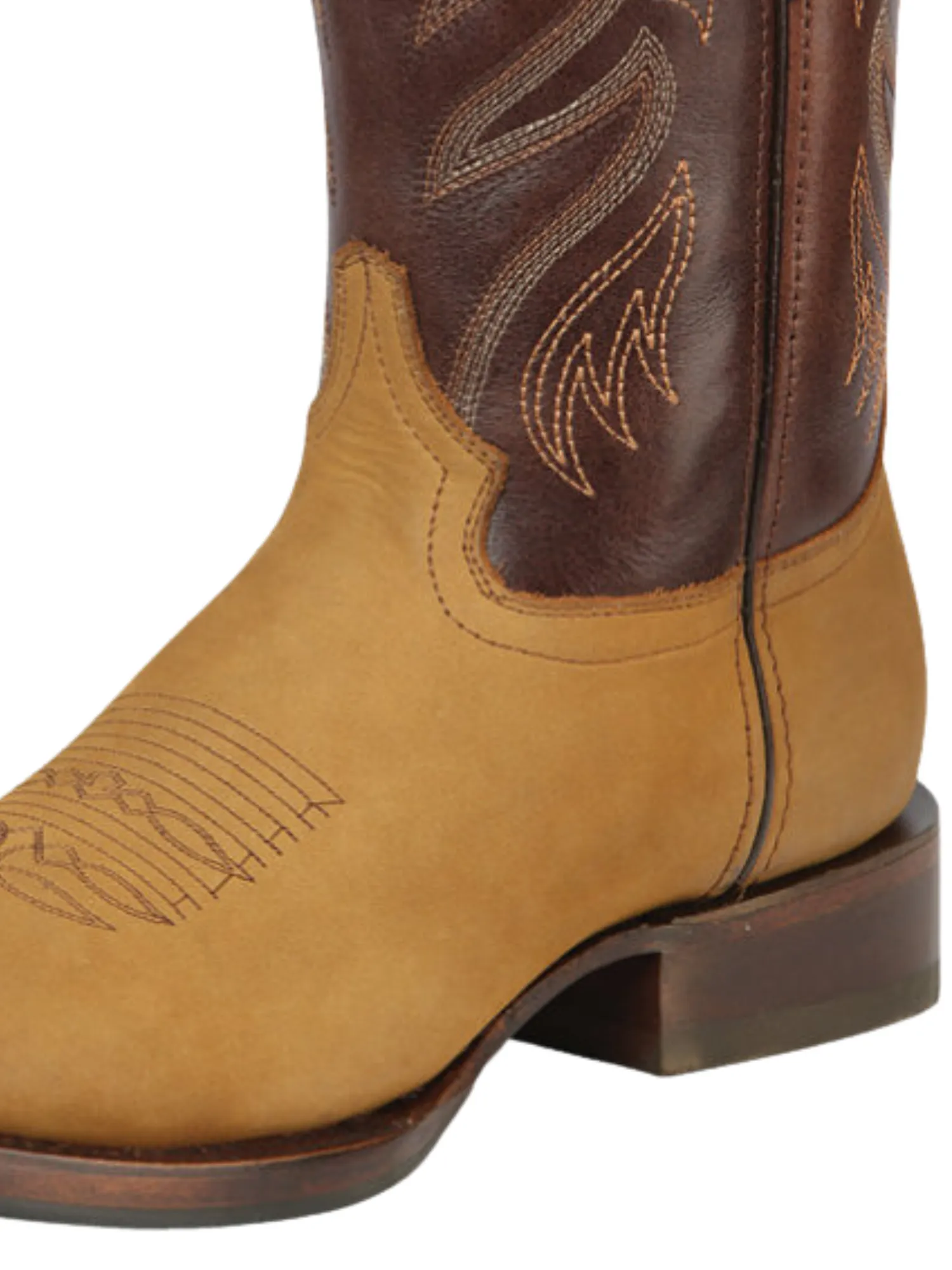 Botas Vaqueras Rodeo Clasicas de Piel Nobuck para Hombre 'Montero' - ID: 51443