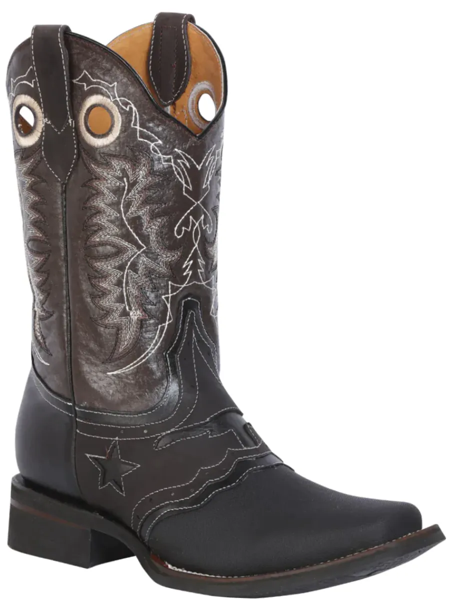 Botas Vaqueras Rodeo con Antifaz de Piel Genuina para Hombre 'El General' - ID: 33308