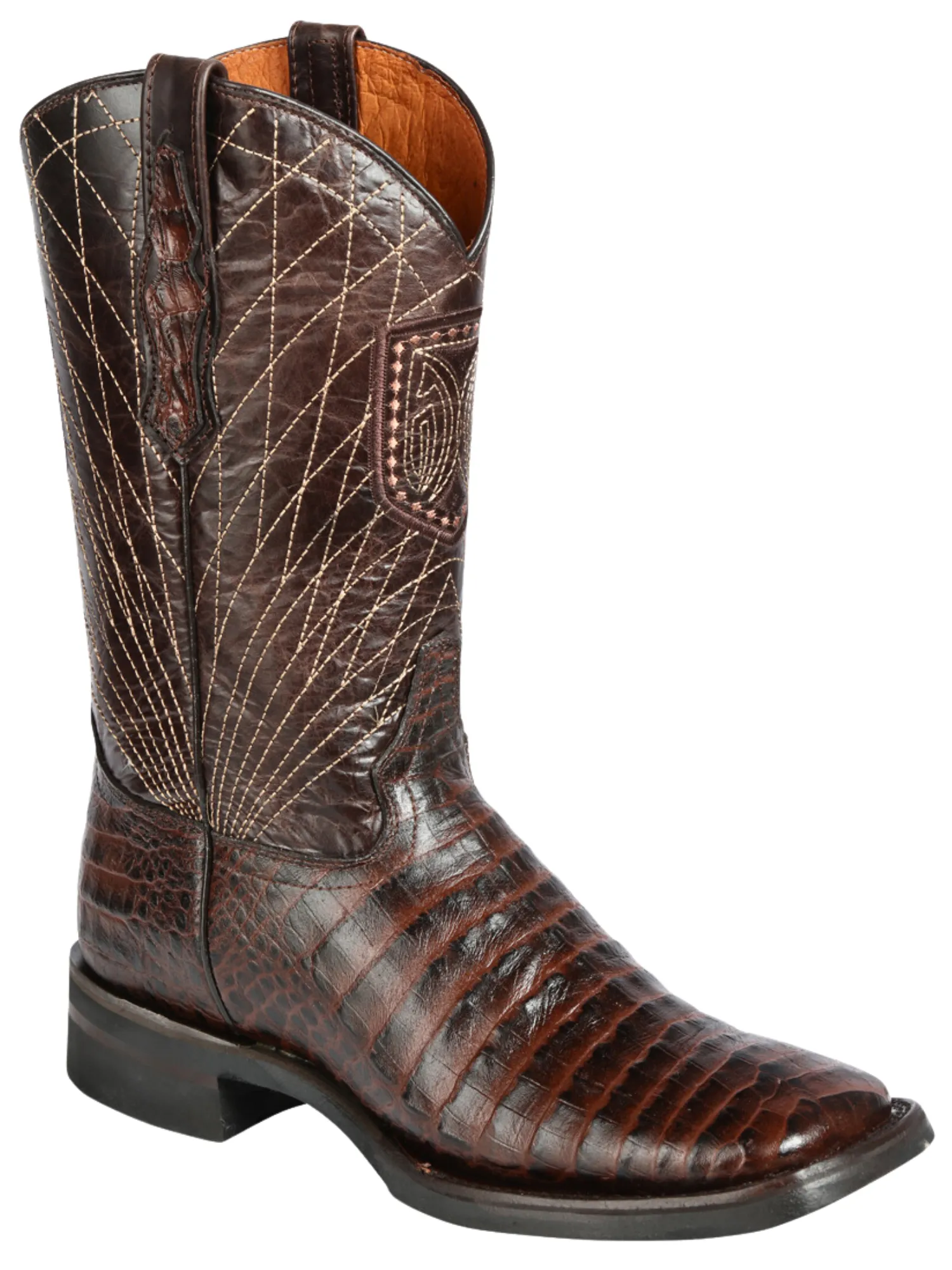 Botas Vaqueras Rodeo Imitacion de Caiman Belly Grabado en Piel Vacuno para Hombre 'El General' - ID: 44672