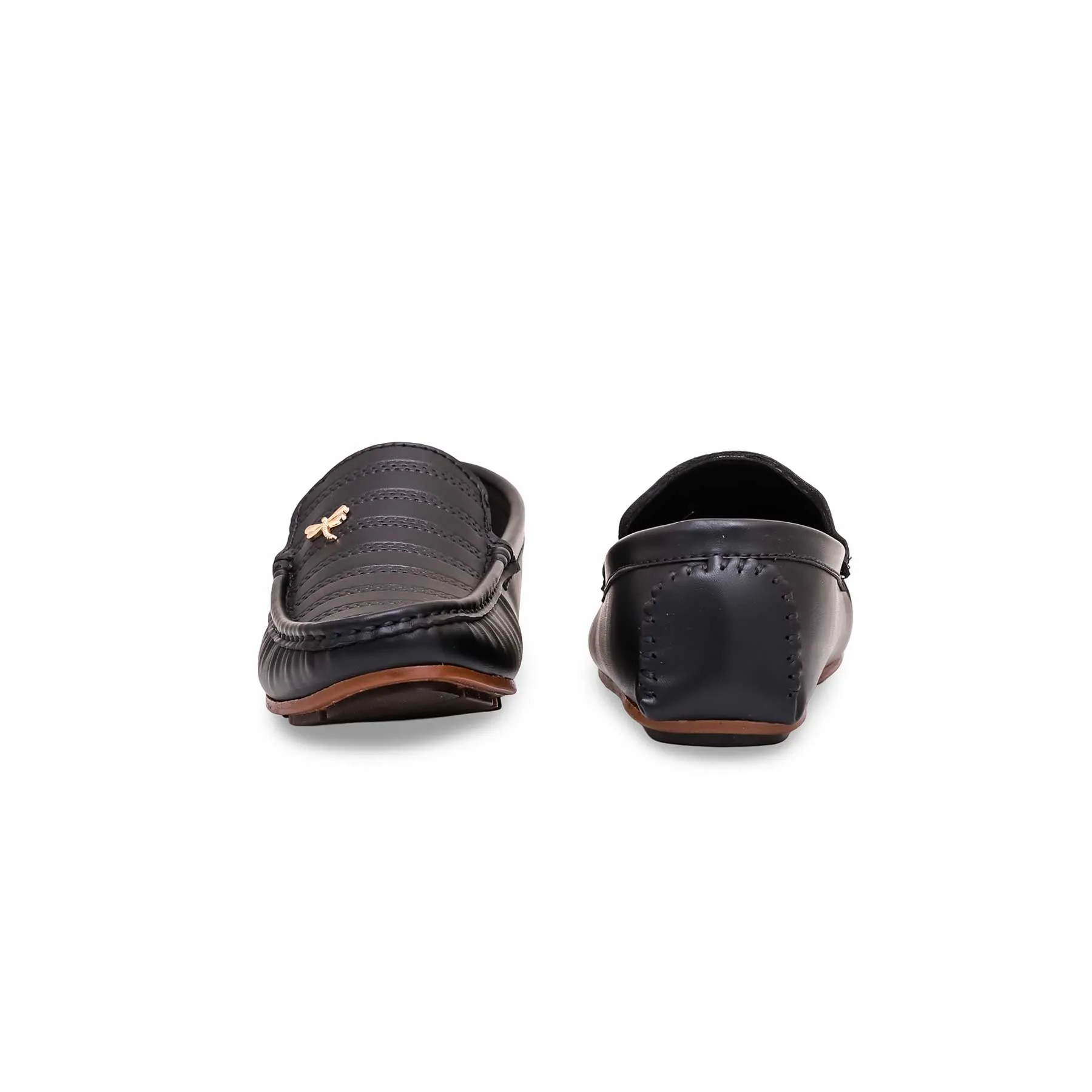 Boys Black Formal Moccasin KD0832