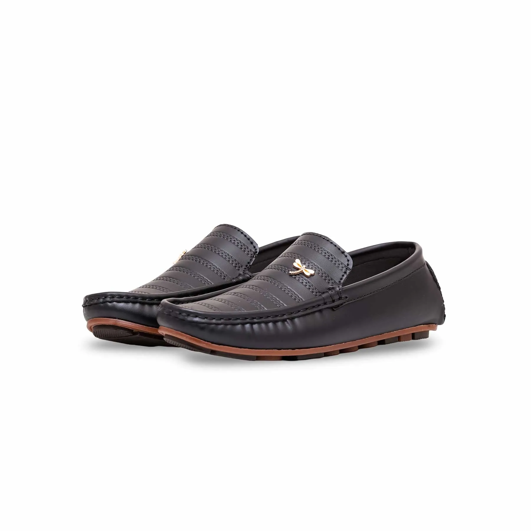 Boys Black Formal Moccasin KD0832