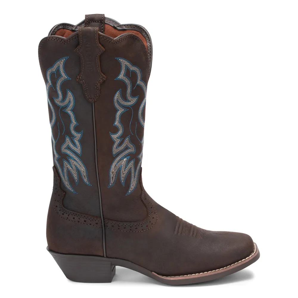 Brandy Embroidered Square Toe Cowboy Boots