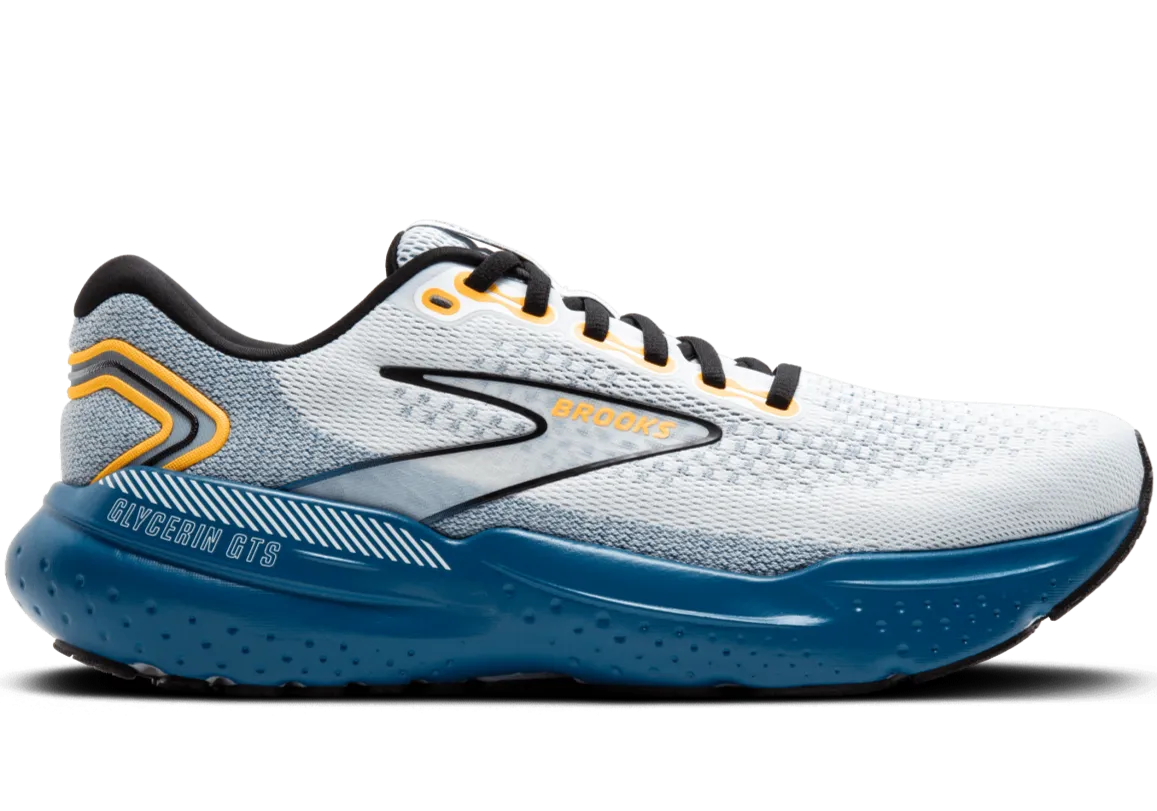 Brooks Glycerin GTS 21 Mens Running - White / Sapphire / Orange