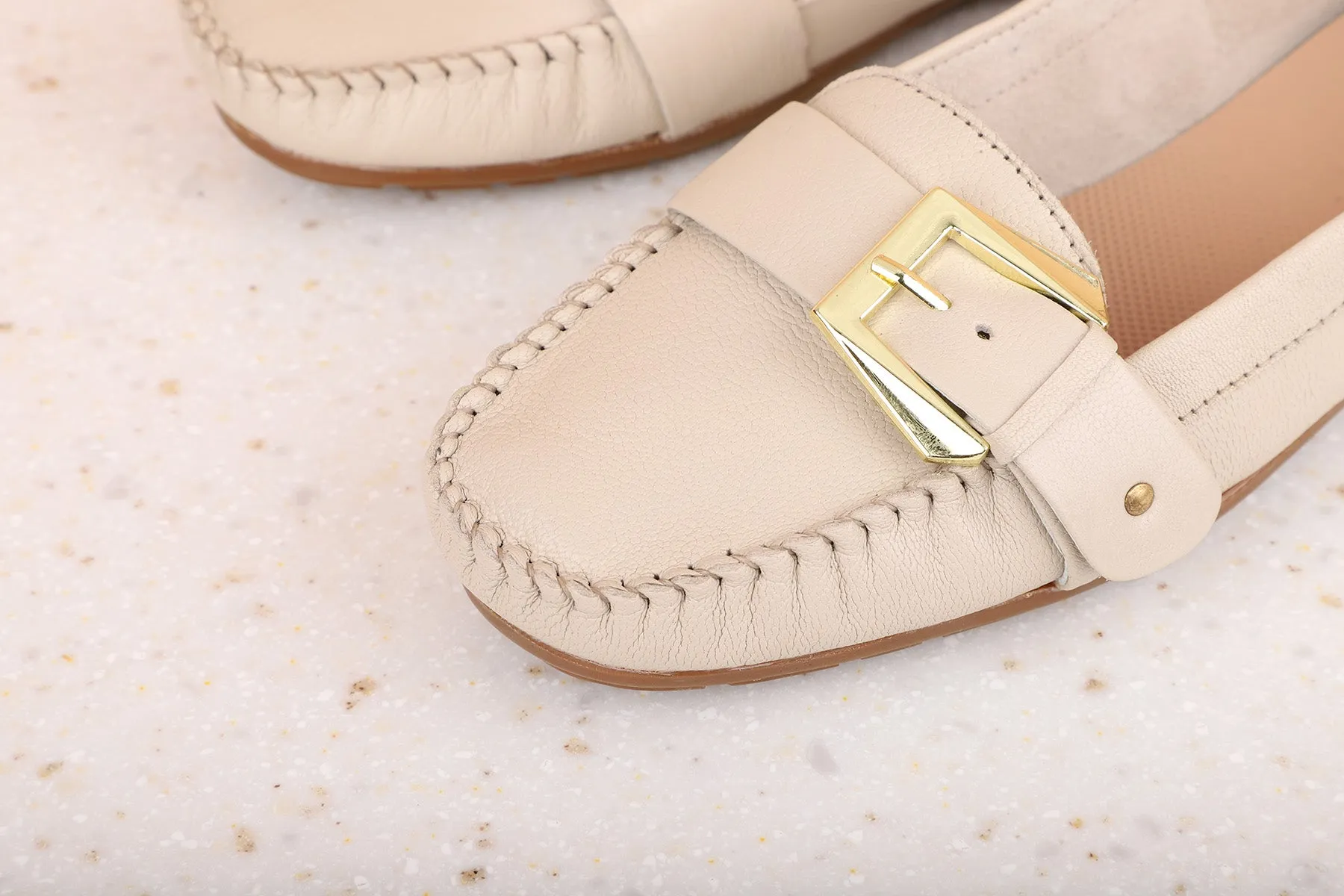 Buckle Leather Loafers