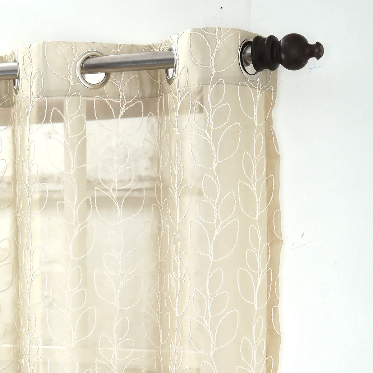 Burgeon Textured 2PC Beige Curtain Set