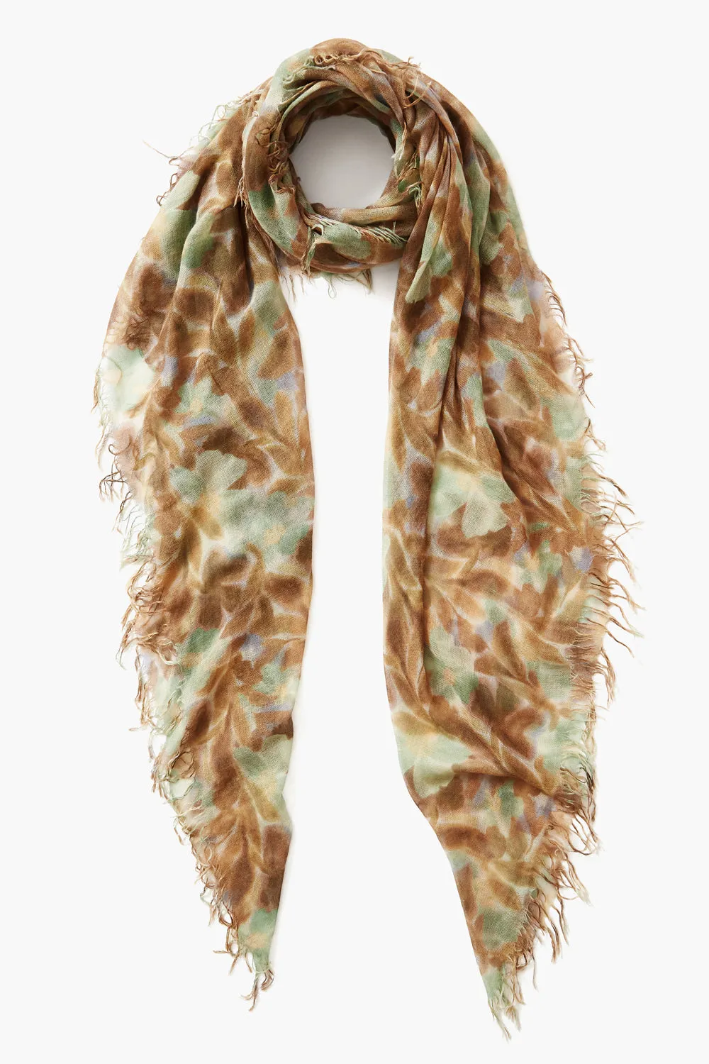 Cashmere and Silk Scarf Turquoise Floral