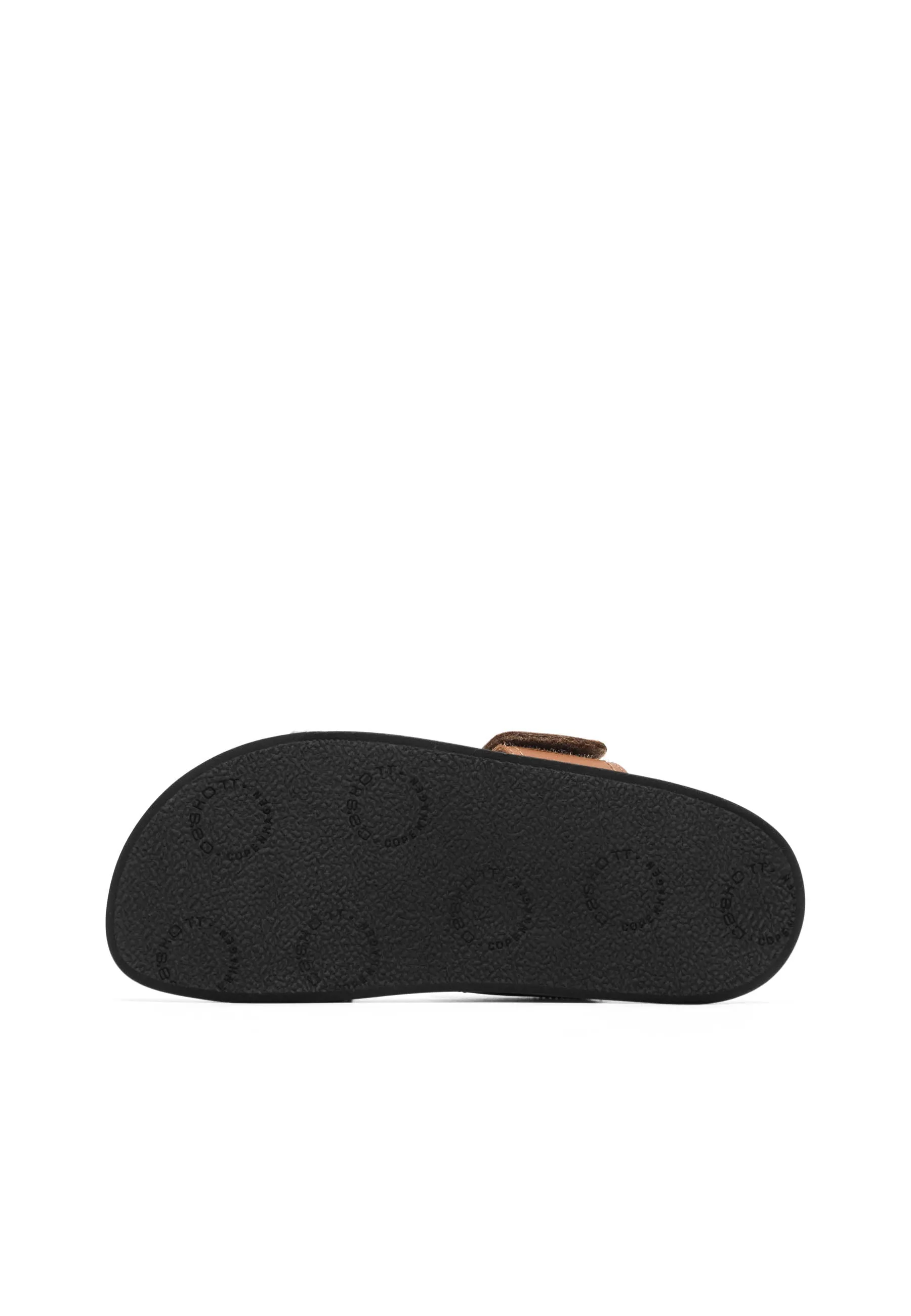 Caskimmi Cognac Leather Velcro Slides