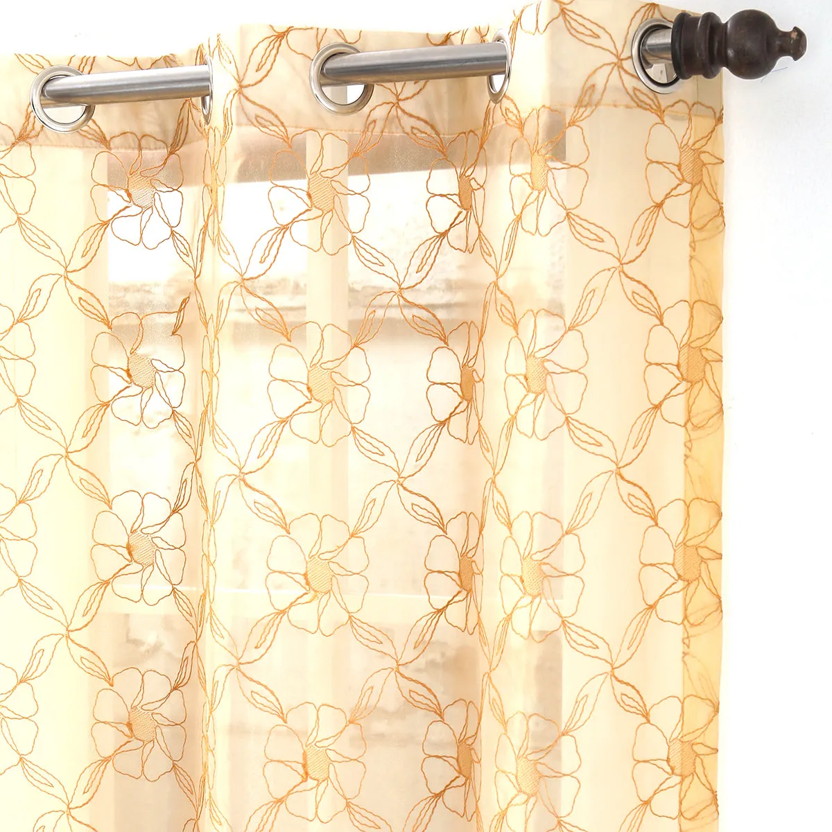 Cosmic Cording Textured 2PC Gold Curtain Set