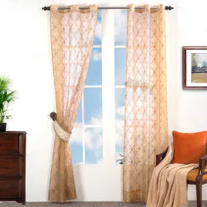 Cosmic Cording Textured 2PC Gold Curtain Set