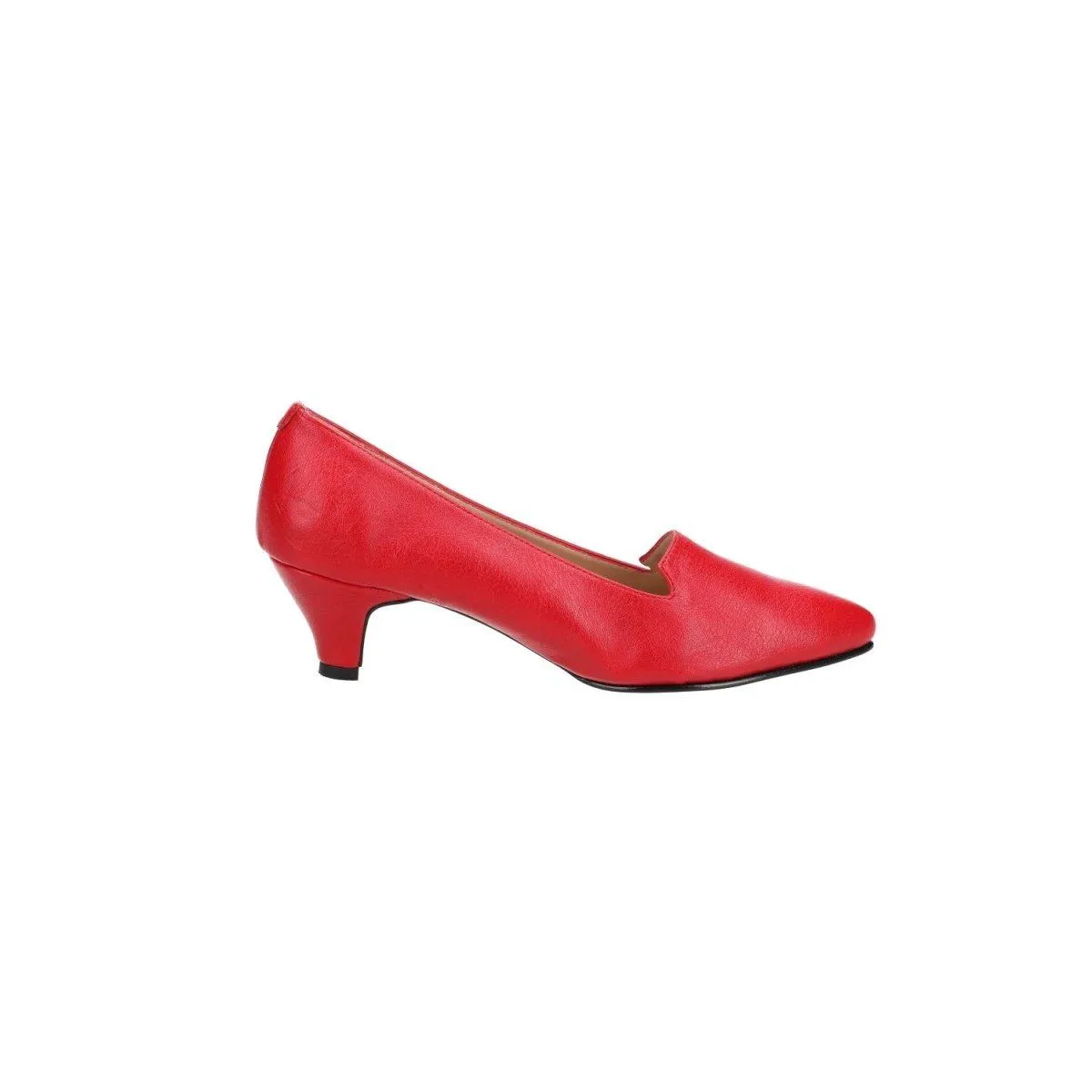 Cosmos Pump Kitten Heels Leather Red Colour For Women