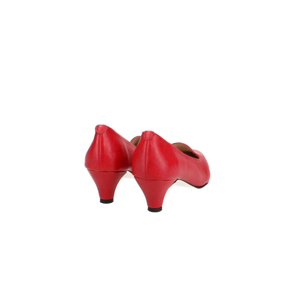 Cosmos Pump Kitten Heels Leather Red Colour For Women