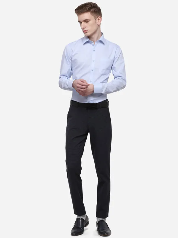 Dark Blue Checked Slim Fit Club Wear Trouser | JB Studio