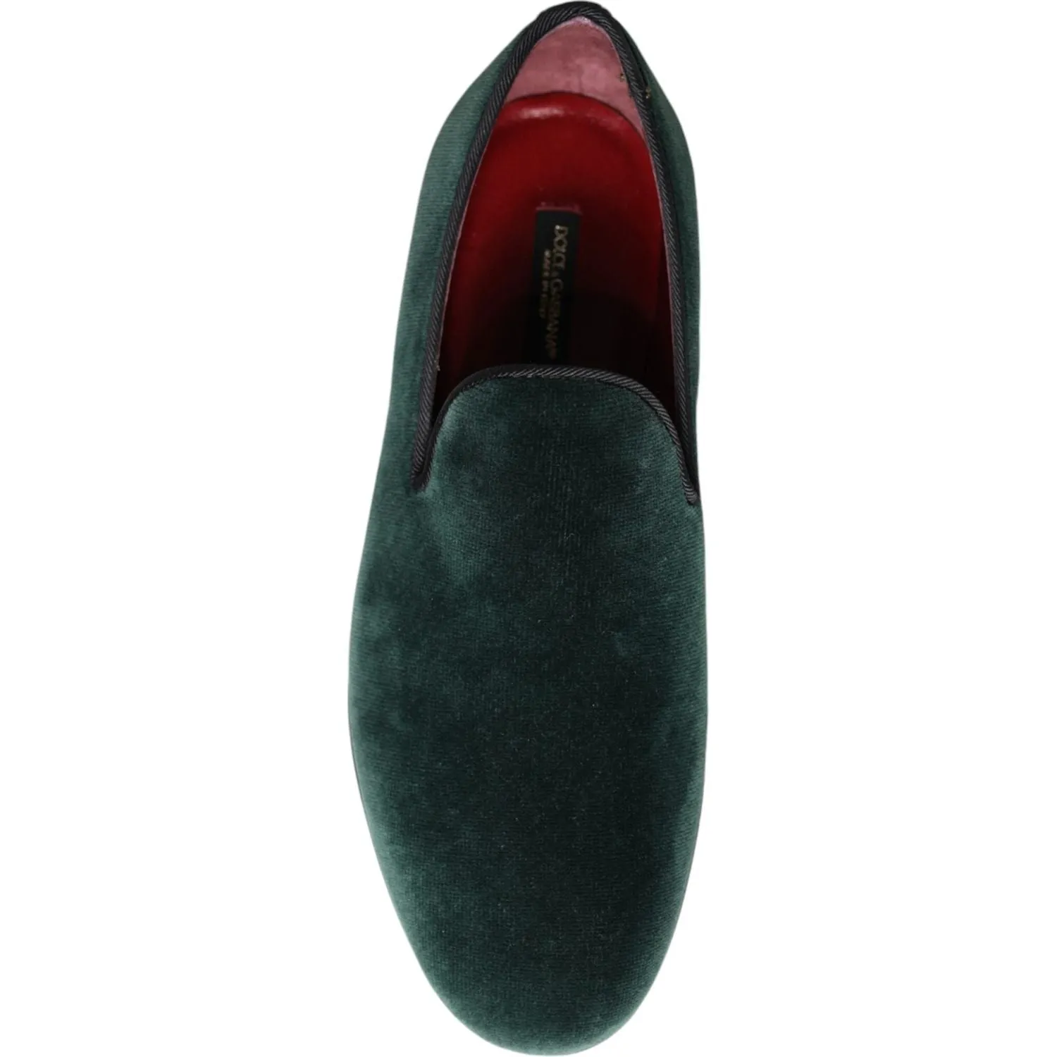 Dolce & Gabbana Green Velvet Slip On Loafers Flats Shoes