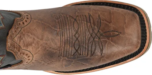 'Double H' Men's 12" Grissom SR Square Toe I.C.E. ™ Roper - Kenia Cognac / Summer Tan / Black