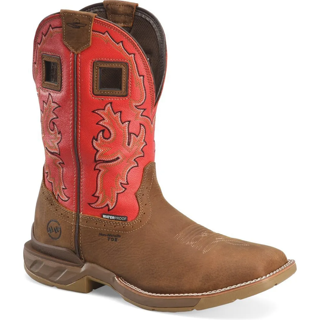 Double H Men's Henly 11" Comp Toe WP Western Work Boot- Brown - DH5358