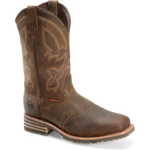 Double H Men's Jeyden 11" Sqr Toe WP Western Work Boot- Brown - DH4124