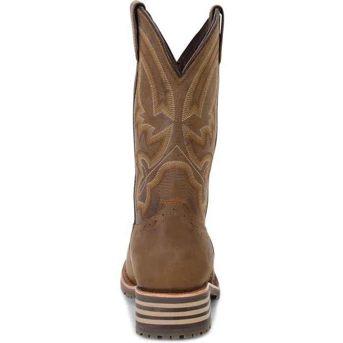 Double H Men's Jeyden 11" Sqr Toe WP Western Work Boot- Brown - DH4124