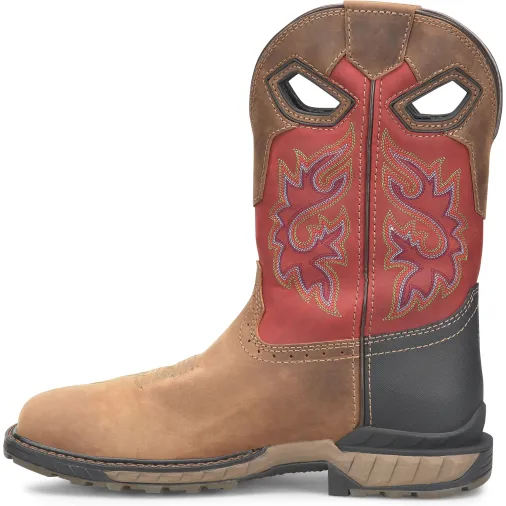 Double H Men's Phantom Rider Symbol 11" Square Toe WP Lug Roper Work Boot -Red- DH5395