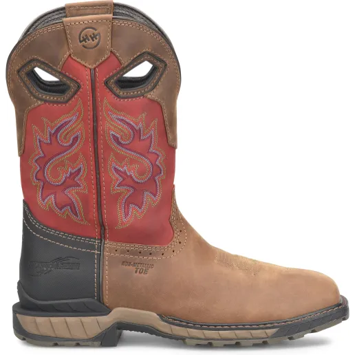 Double H Men's Phantom Rider Symbol 11" Square Toe WP Lug Roper Work Boot -Red- DH5395