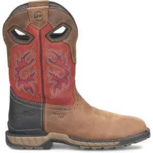 Double H Men's Phantom Rider Symbol 11" Square Toe WP Lug Roper Work Boot -Red- DH5395