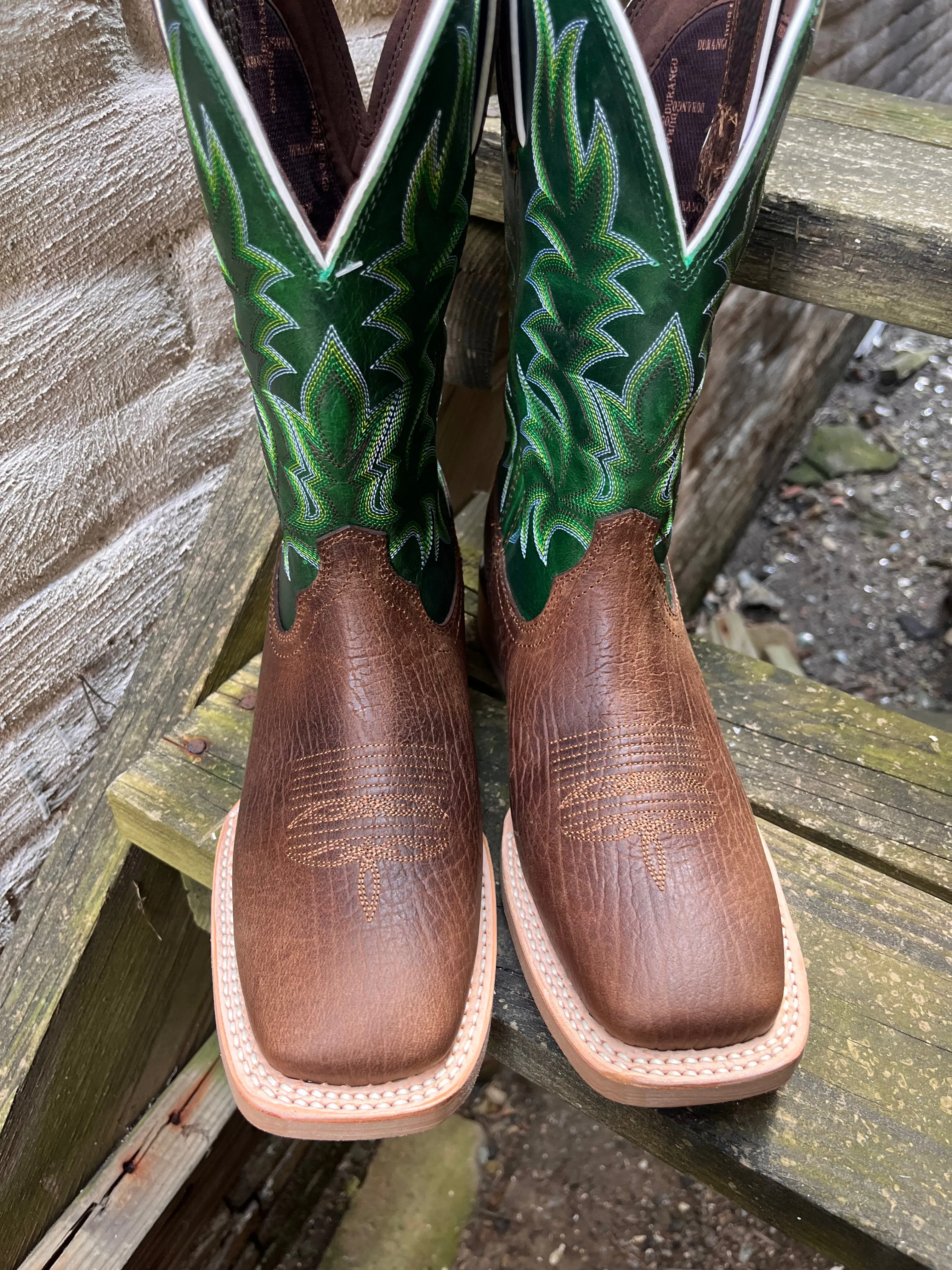 Durango Men’s Rebel Brown/Evergreen Western Bridle Cowboy Boots DDB0461