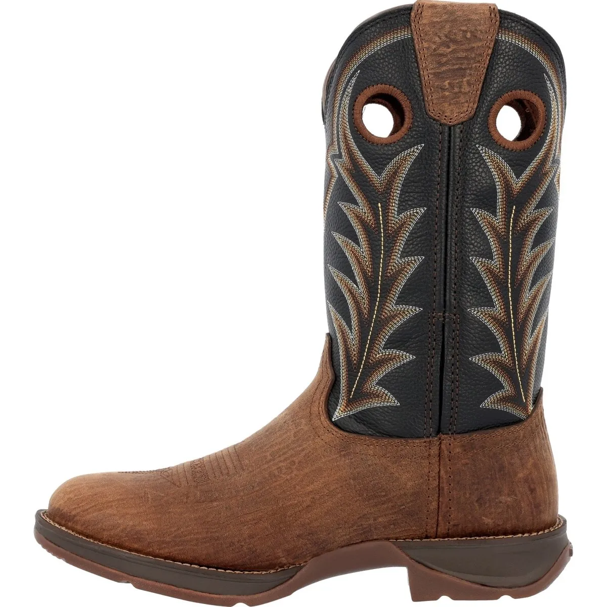 Durango Rebel Men's Pull-on Western 12" Work Boots Ddb0428 In Oak Bark And Midnight