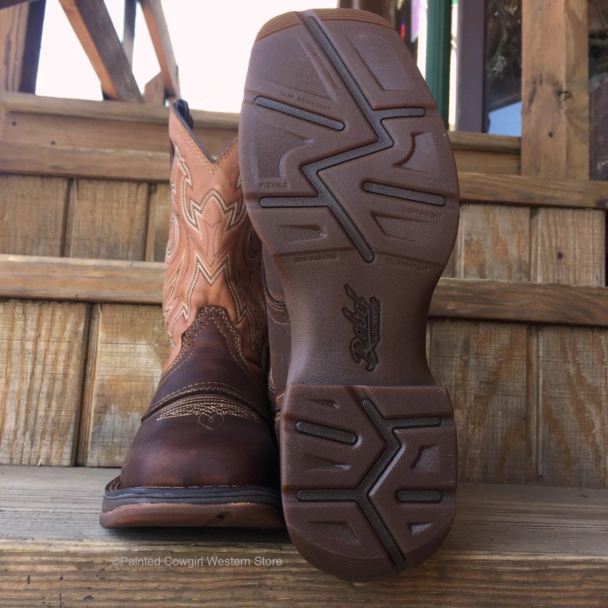 Durango Rebel Men's Saddle Up Brown Square Toe Cowboy Boots DB4442