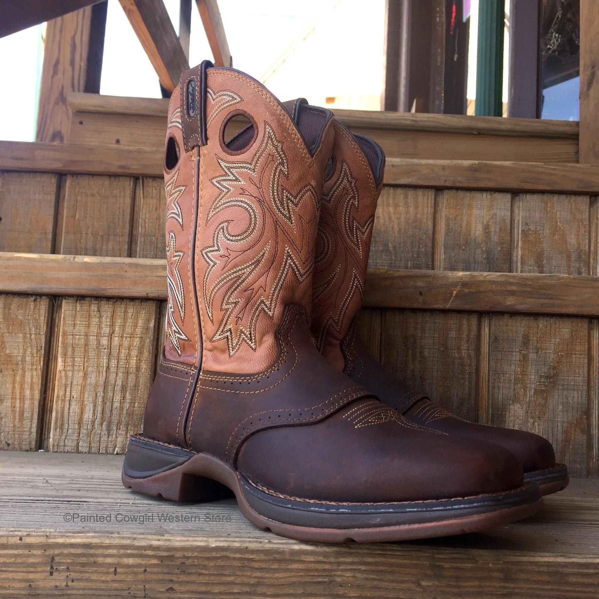 Durango Rebel Men's Saddle Up Brown Square Toe Cowboy Boots DB4442