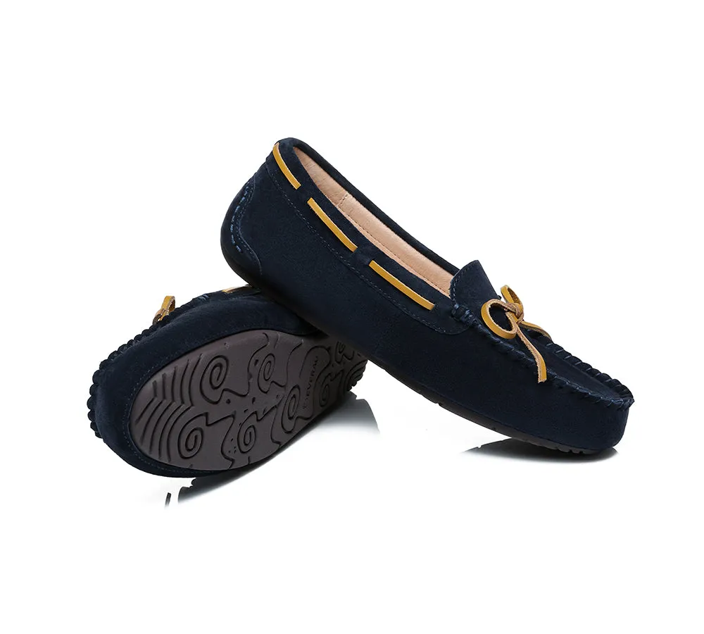 EVERAU® Women Leather Bow Casual Summer Moccasins