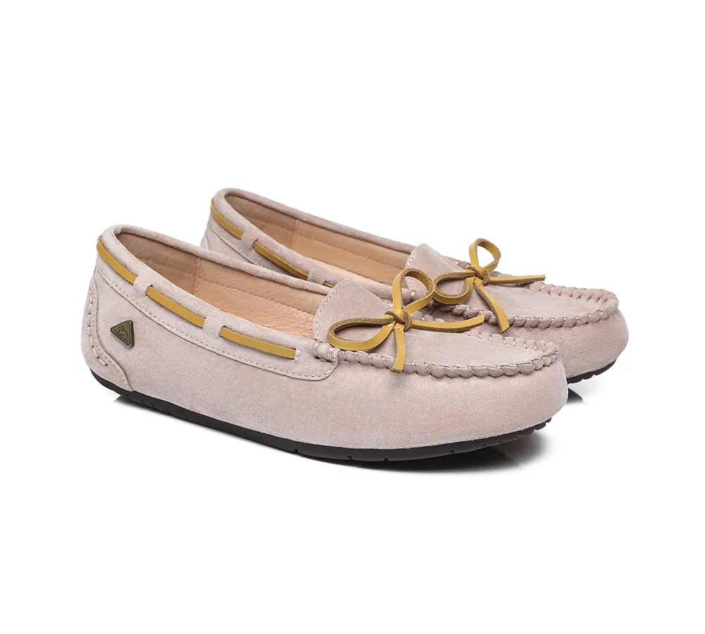 EVERAU® Women Leather Bow Casual Summer Moccasins